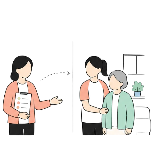 嘉豐 A 單位與 B 單位協力銜接服務的插畫